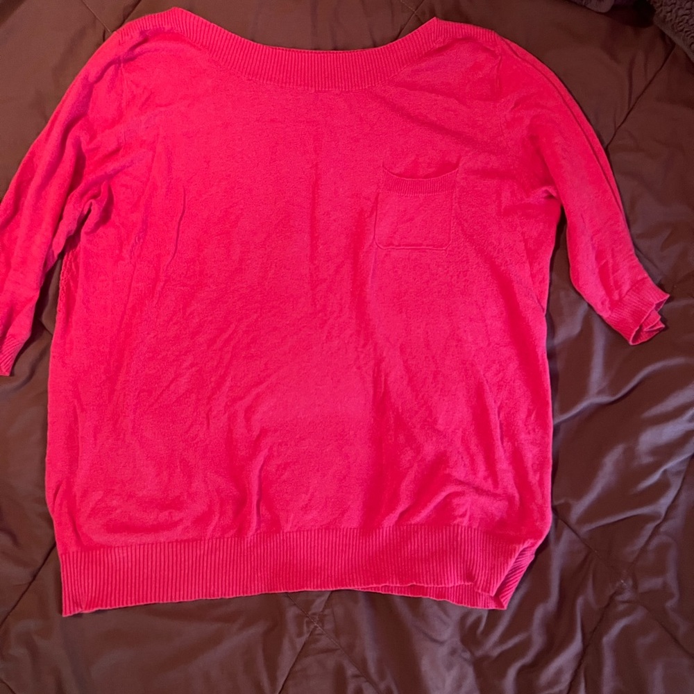 GAP salmon pink 3/4 thin sweater w/pocket XXL